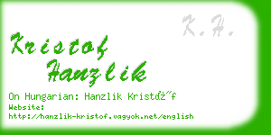 kristof hanzlik business card